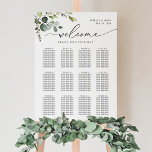 Simple Eucalyptus Greenery Wedding Seating Chart<br><div class="desc">Designed to coordinate with our Boho Greenery wedding collection,  this customisable seating chart template features watercolor eucalyptus & leafy foliage and has been paired with an elegant calligraphy and a classy serif font in black. To make advanced changes,  please select "Click to customise further" option under Personalise this template.</div>