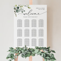 Simple Eucalyptus Greenery Wedding Seating Chart