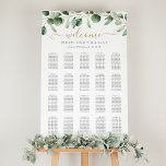 Simple Eucalyptus Greenery Wedding Seating Chart<br><div class="desc">Designed to coordinate with our Moody Greenery wedding collection,  this customisable seating chart template features watercolor eucalyptus branches & has been paired with a whimsical calligraphy and a classy serif font in gold and grey. To make advanced changes,  please select "Click to customise further" option under Personalise this template.</div>