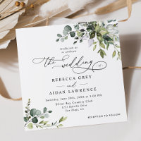 Simple Eucalyptus Greenery Wedding Square