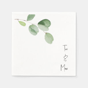 Simple Eucalyptus Modern Font Names Cocktail  Napkin