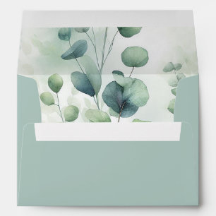 Simple Eucalyptus Wedding Invitation Envelope