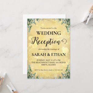 simple eucalyptus wedding reception invitations