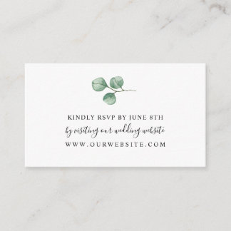 Simple Eucalyptus wedding RSVP online enclosure