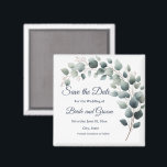 Simple Eucalyptus Wedding Save the Date Magnet<br><div class="desc">Simple Eucalyptus Wedding Save the Date Magnet This is part of a wedding stationery collection located here: https://www.zazzle.com/collections/119221202039638304 Announce your special day in style with this elegant eucalyptus save the date magnet. Featuring soft watercolor greenery and minimalist typography, it perfectly complements the simple eucalyptus wedding suite. A beautiful blend of...</div>