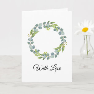 Simple Eucalyptus Wreath Wedding Card - Blank