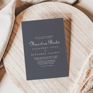 Simple Evening Boho Nuestra Boda Wedding Invitation