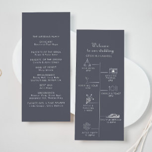Simple Evening Boho Timeline Wedding  Programme