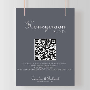 Simple Evening Boho Wedding Honeymoon Fund Poster