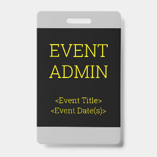 Simple "EVENT ADMIN" Badge ID Badge