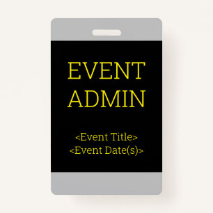 Simple "EVENT ADMIN" Badge ID Badge