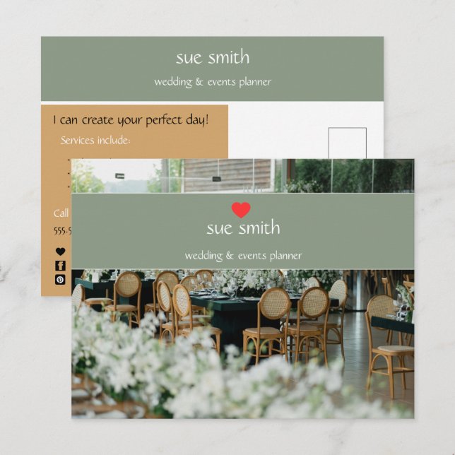 Simple Event Planner Marketing Postcard  (Front/Back)