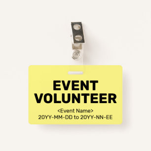 Simple "EVENT VOLUNTEER" Badge ID Badge