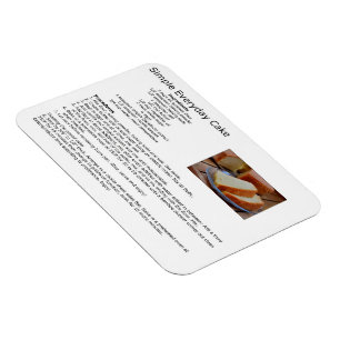 Simple Everyday Cake Recipe Magnet