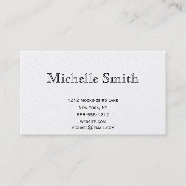 Simple Executive Silver Platinum Plain Business Card (Front)
