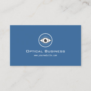 Simple Eye Icon Vintage Blue Optical Business Card
