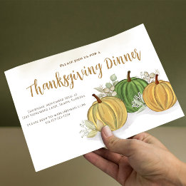 Simple Fall Autumn Foliage Pumpkin Thanksgiving Invitation