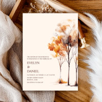 Simple Fall Autumn Wedding Watercolor
