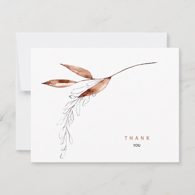 Simple Fall Foliage Funeral Specific Thank You  Card (Front)