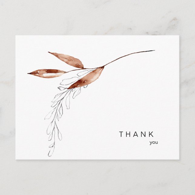 Simple Fall Foliage Funeral Thank You  Postcard (Front)