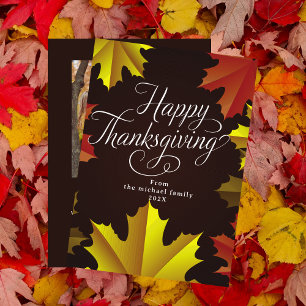 Simple Fall happy thanksgiving Photo holiday card