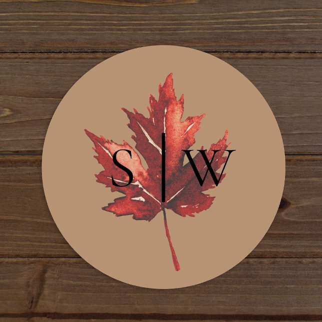 Simple Fall Leaf Terracotta Wedding Envelope Seal (Creator Uploaded)