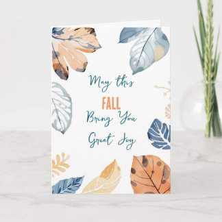 Simple Fall Leaves Photo Atutumn Season Greeting Card