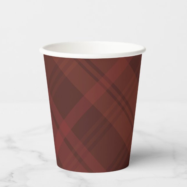 Simple fall plaid elegant Thanksgiving Paper Cups (Front)