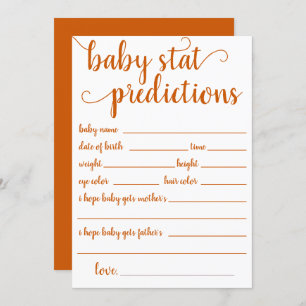 Simple Fall Prediction   Orange Keepsake Card