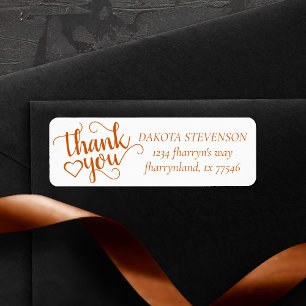 Simple Fall Script Orange Thank You Address