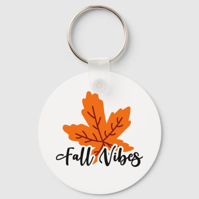 Simple Fall Vibes Print Key Ring (Front)