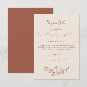 Simple Fall Wedding Details Enclosure Card