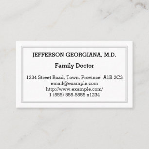 Simple Family Doctor Business Card