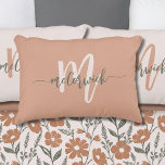 Simple Family Monogram Name Terracotta Decorative Cushion<br><div class="desc">Simple Family Monogram Name Terracotta Accent Pillow</div>