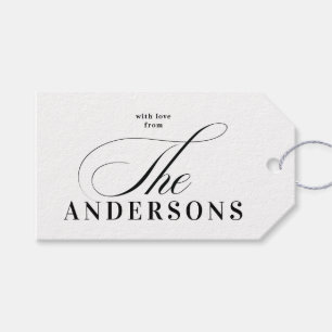 Simple Family Name Christmas Holiday Gift Tag