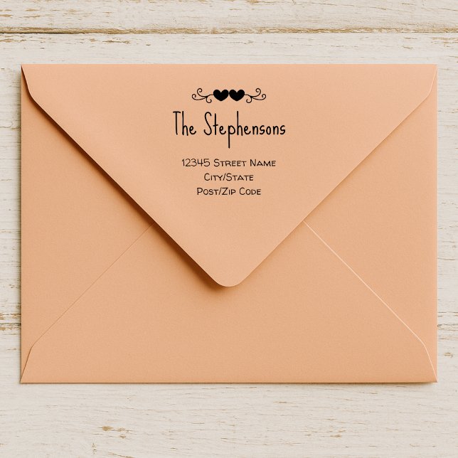 Simple Family Name Handwritten Style Hearts Self-inking Stamp (Creator Uploaded)