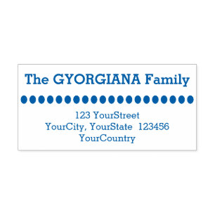 Simple Family Name Plus Address Rubber Stamp