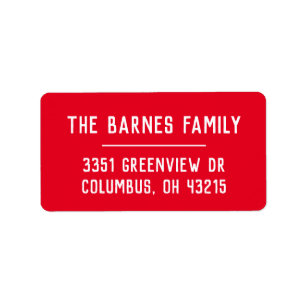 Simple family name rustic red return address label