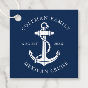 Simple Family Nautical Boat Anchor Favour Tags