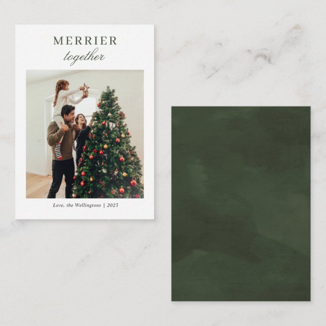 Simple Family Photo Christmas Greetings Card (Front/Back)