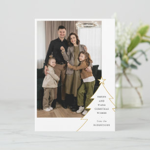 Simple Family Photo Christmas Tree Holiday Card