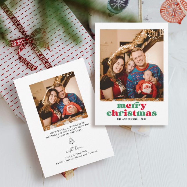Simple Family Photo Merry Christmas Card (Creator Uploaded)