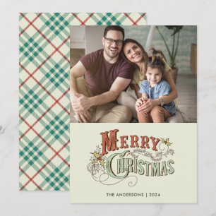 Simple Family Photo Merry Christmas  Holiday Card