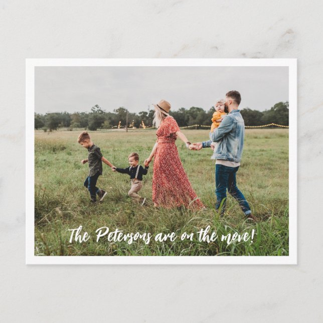 Simple Family Photo Moving Announcement Postcard (Front)