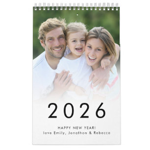 Simple Family Photo per Month Name 2027 Calendar