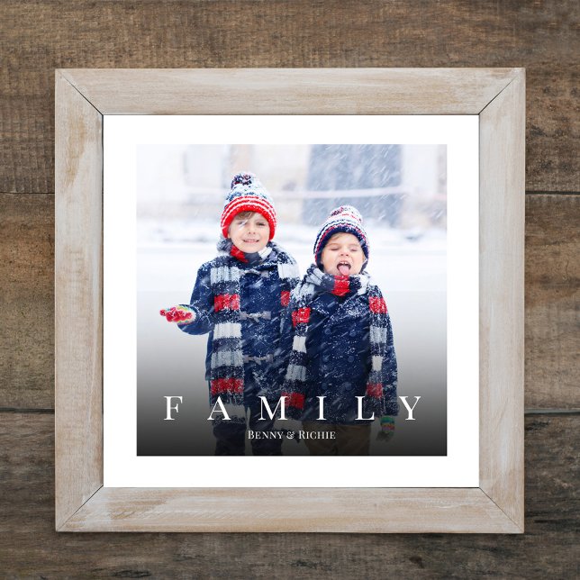 Simple Family Photo Typography Minimalist Vignette (Simple family customized photo print. )