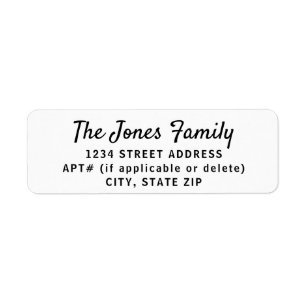 Simple Family Return Address Label