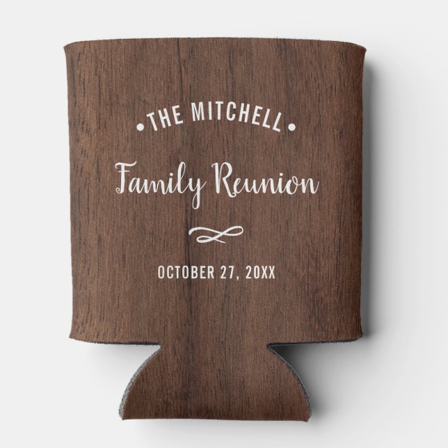 Simple Family Reunion | Rustic Wood Look Can Cooler (Back)