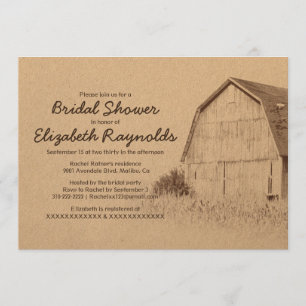 Simple Farm Bridal Shower Invitations