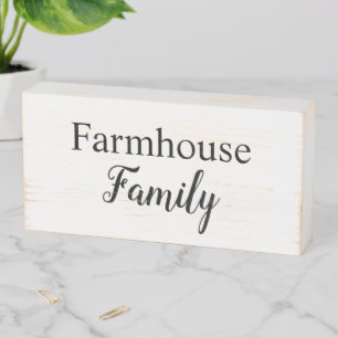 Simple Farmhouse Family Quote Wooden Box Sign